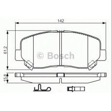 0 986 TB3 222 BOSCH Комплект тормозных колодок, дисковый тормоз