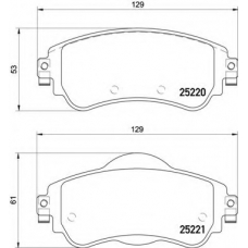 P 61 105 BREMBO Комплект тормозных колодок, дисковый тормоз