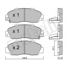 22-0298-0 METELLI Комплект тормозных колодок, дисковый тормоз
