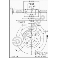 09.9619.10 BREMBO Тормозной диск