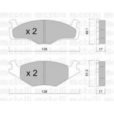 22-0045-2 METELLI Комплект тормозных колодок, дисковый тормоз