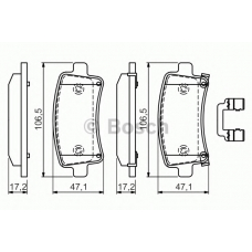 0 986 494 586 BOSCH Комплект тормозных колодок, дисковый тормоз