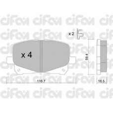 822-443-0 CIFAM Комплект тормозных колодок, дисковый тормоз