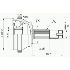 CVJ5093.10 OPEN PARTS Шарнирный комплект, приводной вал