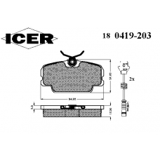 180419-203 ICER Комплект тормозных колодок, дисковый тормоз