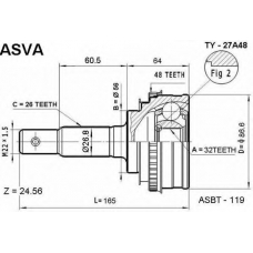 TY-27A48 ASVA Шарнирный комплект, приводной вал