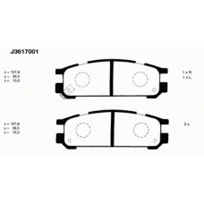 J3617001 NIPPARTS Комплект тормозных колодок, дисковый тормоз