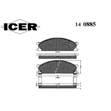 140885 ICER Комплект тормозных колодок, дисковый тормоз