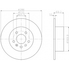 8DD 355 104-691 HELLA Тормозной диск