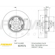 BD-9076 FREMAX Тормозной диск