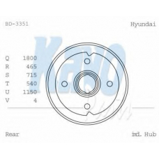 BD-3351 KAVO PARTS Тормозной барабан