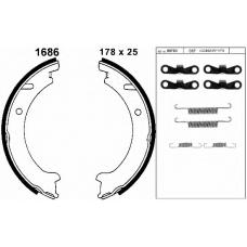 01686K BSF Комплект тормозных колодок, стояночная тормозная с