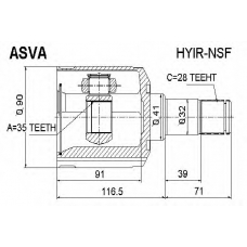 HYIR-NSF ASVA Шарнирный комплект, приводной вал