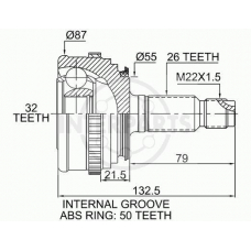 OJ-0864 InterParts Шарнирный комплект, приводной вал