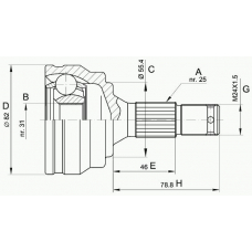 CVJ5253.10 OPEN PARTS Шарнирный комплект, приводной вал