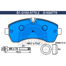B1.G102-0770.2 GALFER Комплект тормозных колодок, дисковый тормоз