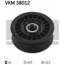 VKM 38012 SKF Паразитный / ведущий ролик, поликлиновой ремень
