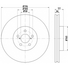 8DD 355 117-921 HELLA Тормозной диск