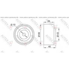 654253 AUTEX Паразитный / ведущий ролик, зубчатый ремень