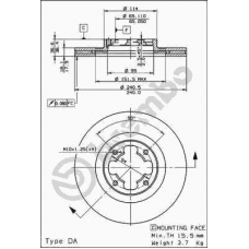 09.6908.10 BREMBO Тормозной диск