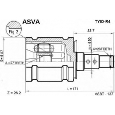 TYID-R4 ASVA Шарнирный комплект, приводной вал