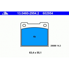 13.0460-2954.2 ATE Комплект тормозных колодок, дисковый тормоз