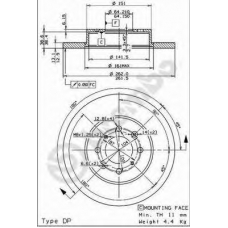 08.6918.11 BREMBO Тормозной диск