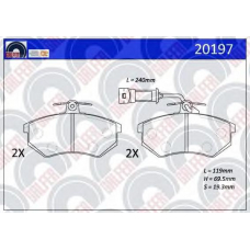 20197 GALFER Комплект тормозных колодок, дисковый тормоз