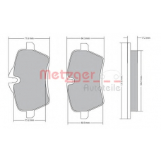 1170561 METZGER Комплект тормозных колодок, дисковый тормоз