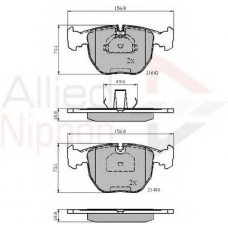 ADB01096 COMLINE Комплект тормозных колодок, дисковый тормоз