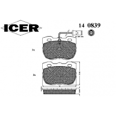 140839 ICER Комплект тормозных колодок, дисковый тормоз