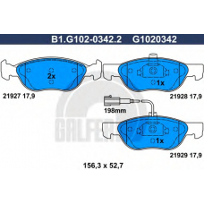 B1.G102-0342.2 GALFER Комплект тормозных колодок, дисковый тормоз