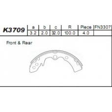 K3709 ASIMCO Комплект тормозных колодок