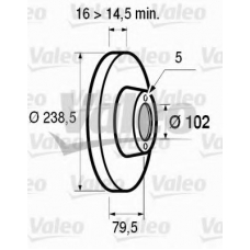 186178 VALEO Тормозной диск
