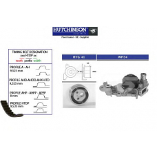 KH 48WP34 HUTCHINSON Водяной насос + комплект зубчатого ремня