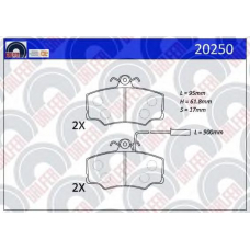 20250 GALFER Комплект тормозных колодок, дисковый тормоз