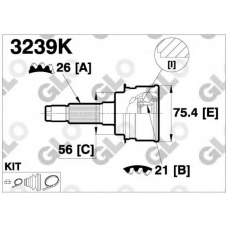3239K GLO Шарнирный комплект, приводной вал