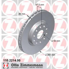 110.2214.50 ZIMMERMANN Тормозной диск