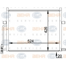 8FC 351 038-204 HELLA Конденсатор, кондиционер