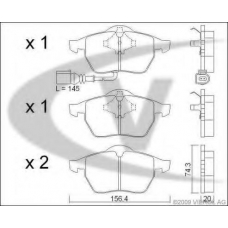 V10-8132 VEMO/VAICO Комплект тормозных колодок, дисковый тормоз