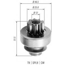 940113020240 MAGNETI MARELLI Ведущая шестерня, стартер