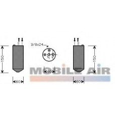 1300D236 VAN WEZEL Осушитель, кондиционер