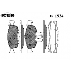 181924 ICER Комплект тормозных колодок, дисковый тормоз