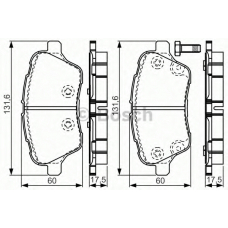 0 986 TB3 199 BOSCH Комплект тормозных колодок, дисковый тормоз