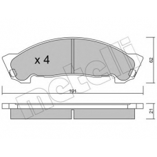 22-0972-0 METELLI Комплект тормозных колодок, дисковый тормоз