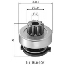940113020365 MAGNETI MARELLI Ведущая шестерня, стартер