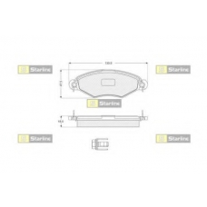 BD S060P STARLINE Комплект тормозных колодок, дисковый тормоз