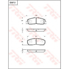 GDB7121 TRW Комплект тормозных колодок, дисковый тормоз