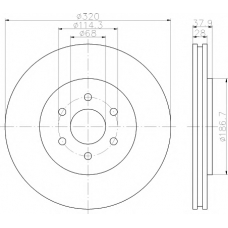 8DD 355 114-331 HELLA PAGID Тормозной диск