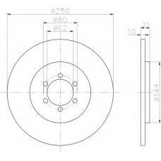 8DD 355 101-071 HELLA Тормозной диск